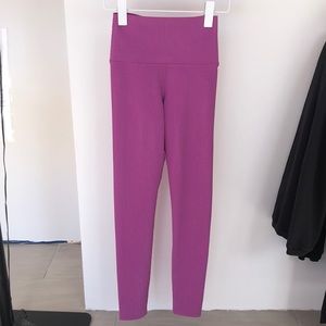 BeachRiot full length legging in vibrant purple with a ribbed texture